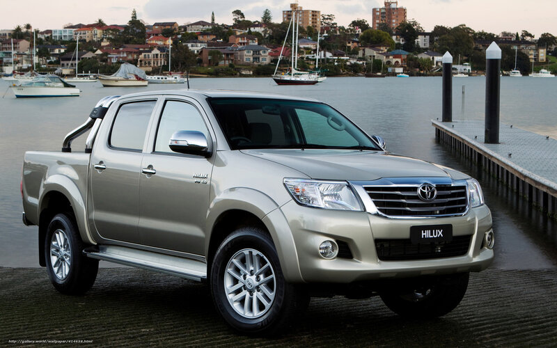 Toyota Hilux by the water