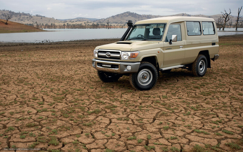 Toyota Land Cruiser on cracked earth