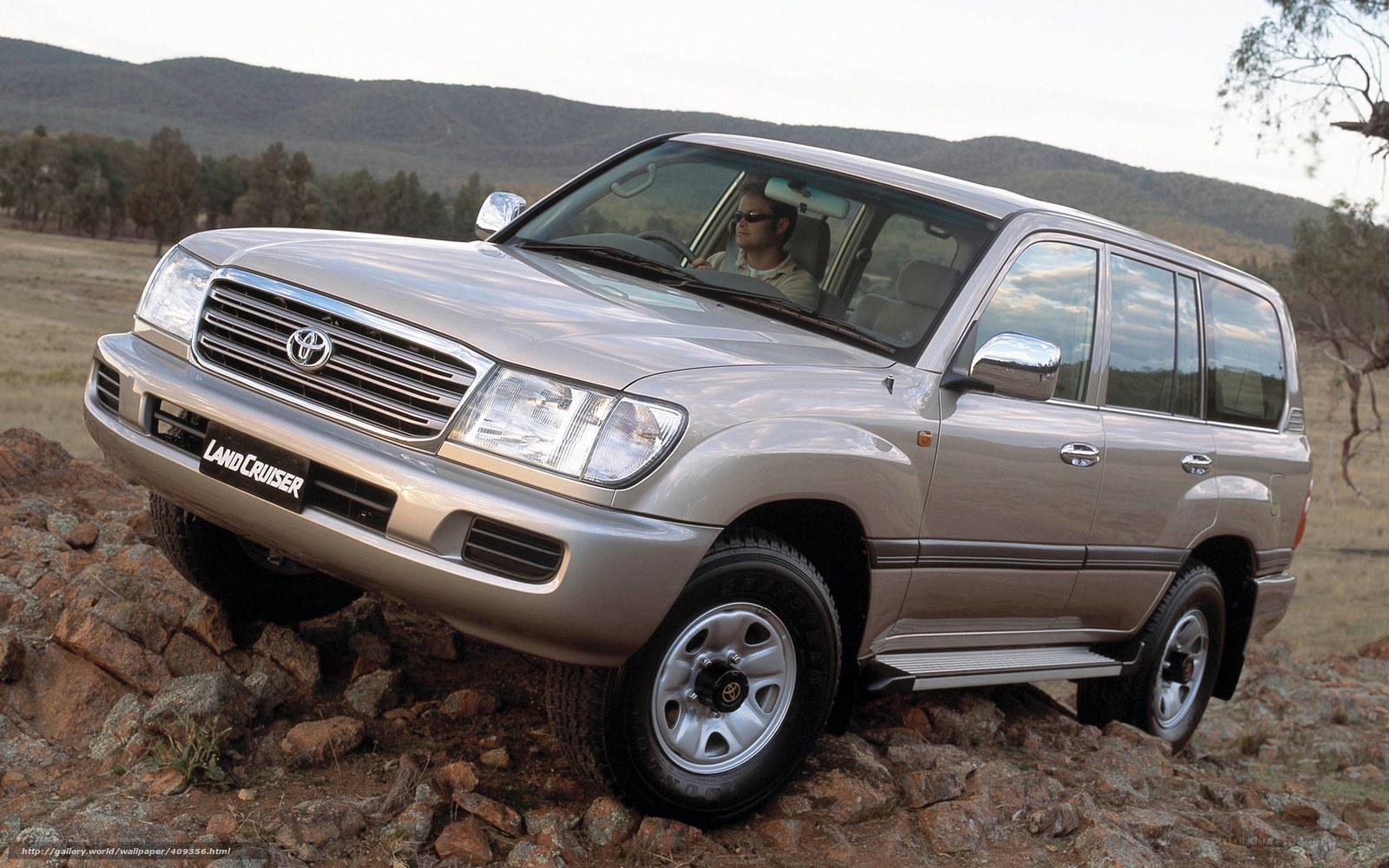 Toyota Land Cruiser on rocky terrain