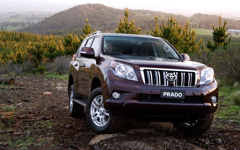 Toyota Prado on a dirt road