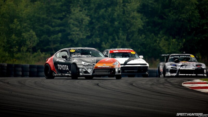 Toyota race cars on track