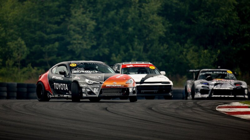 Toyota race cars on track