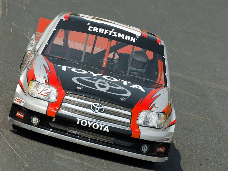 Toyota race truck on track