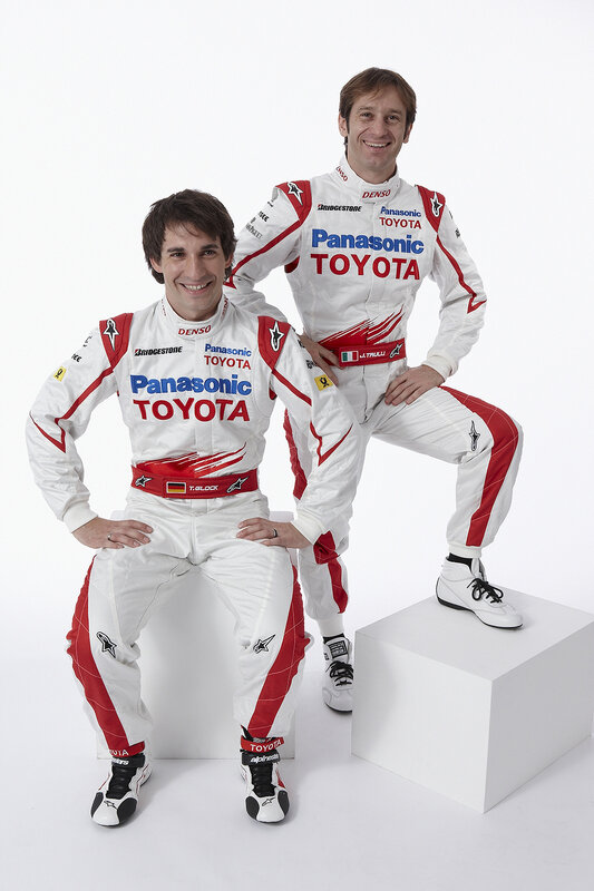 Toyota racing drivers in uniform
