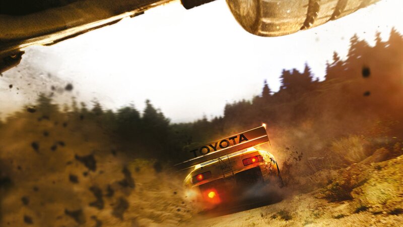 Toyota rally car in action