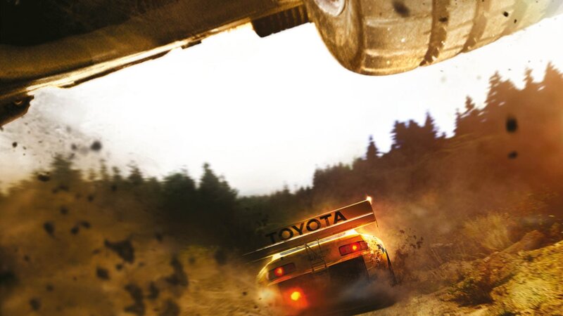 Toyota rally car in action