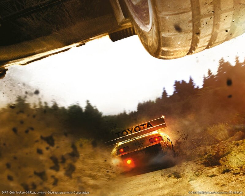 Toyota rally car in action