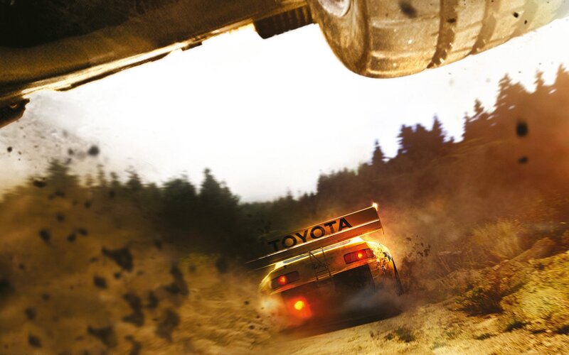 Toyota rally car in action