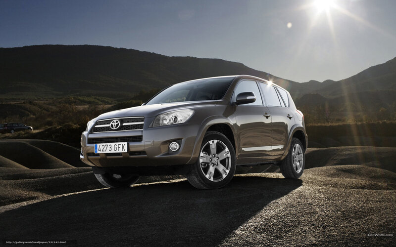Toyota RAV4 in desert landscape
