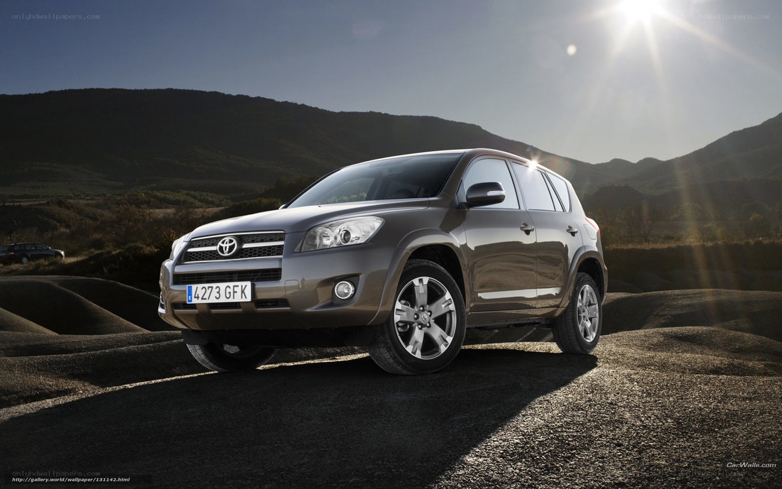 Toyota RAV4 in desert landscape