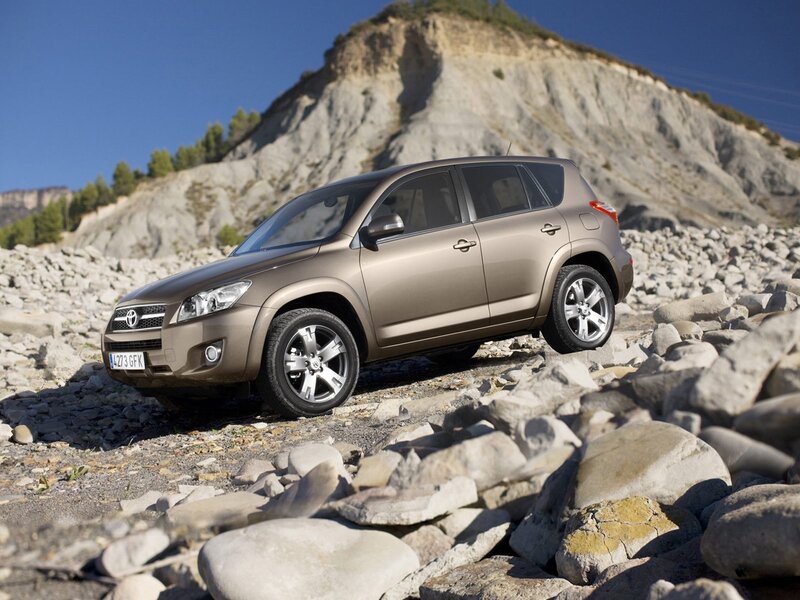 Toyota RAV4 on rocky terrain