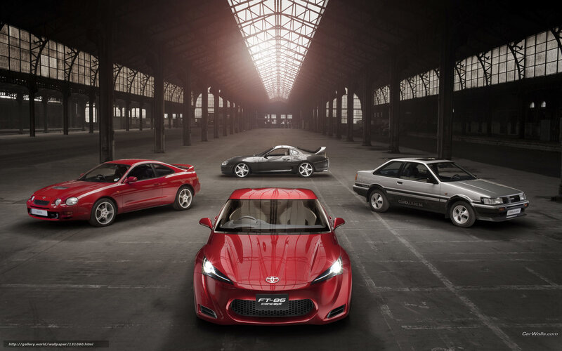 Toyota sports cars in a warehouse