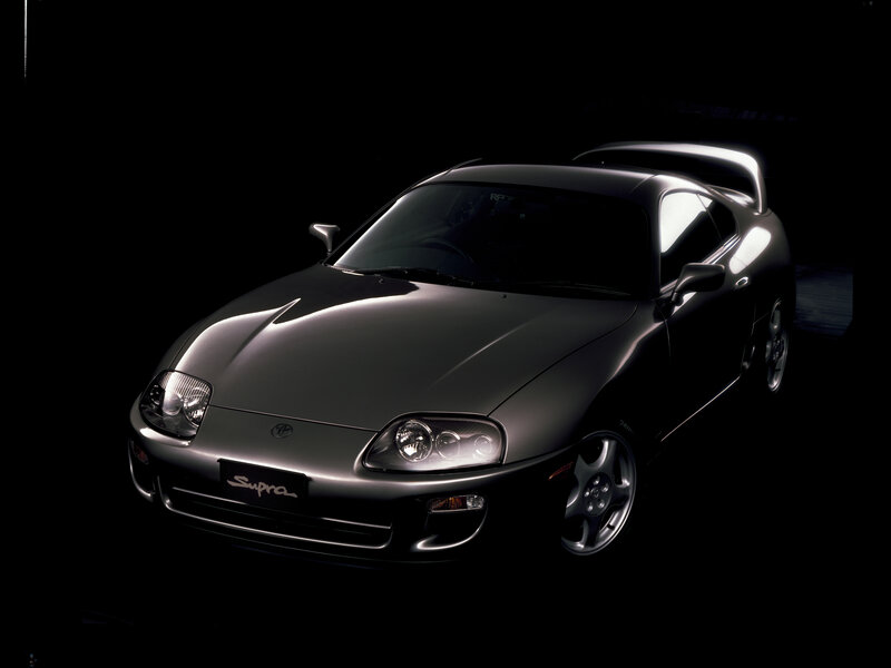 Toyota Supra in dark studio