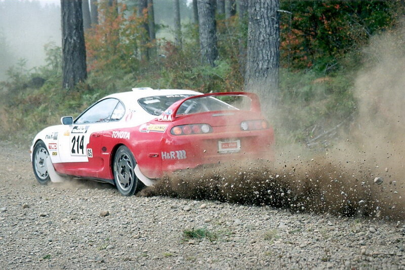 Toyota Supra rally car on dirt