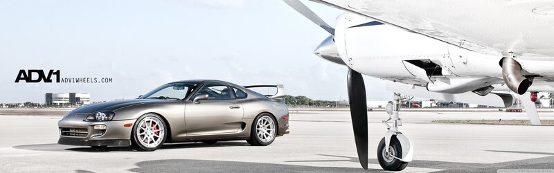 Toyota Supra with airplane