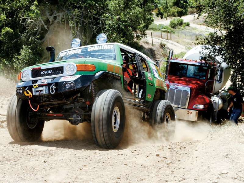 Toyota truck in off-road challenge