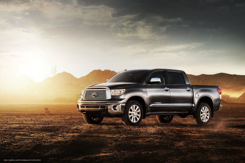 Toyota Tundra in desert landscape