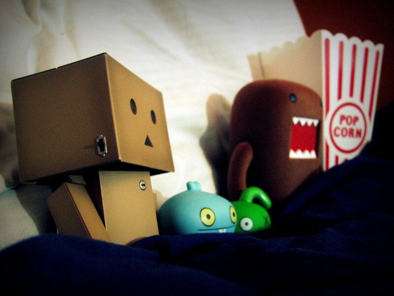 Toys watching a movie