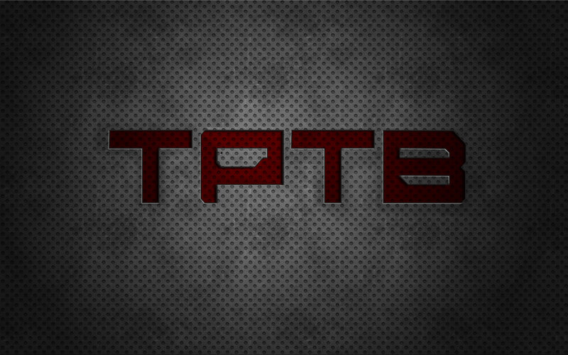 TPB logo on metal background