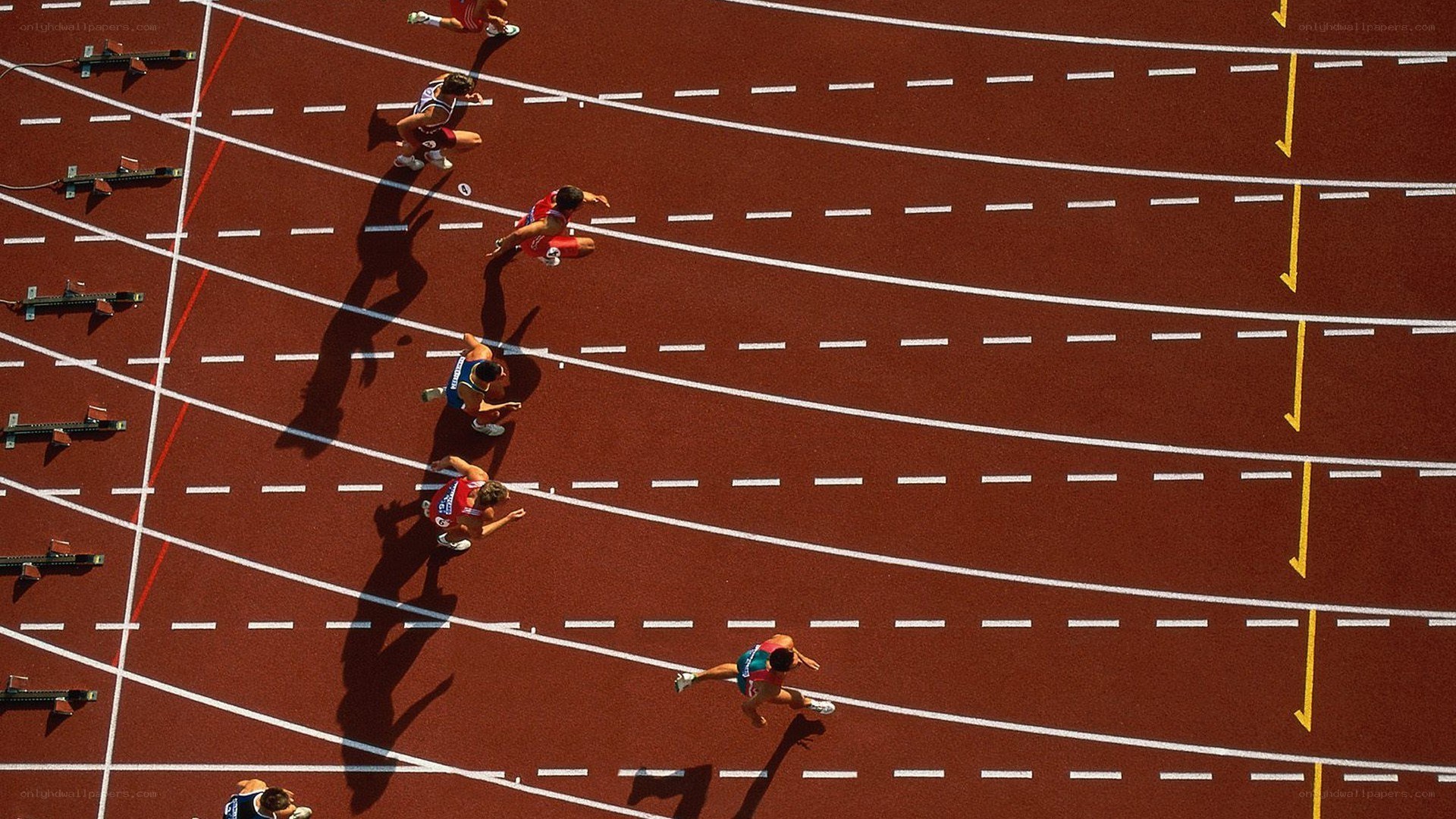 Track athletes in action
