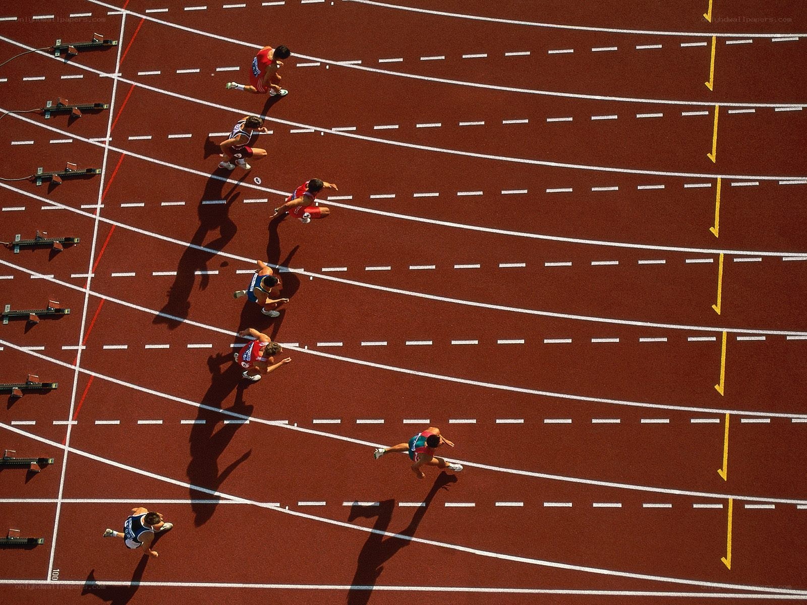 Track athletes in action