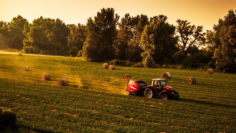 Tractor Baling Hay