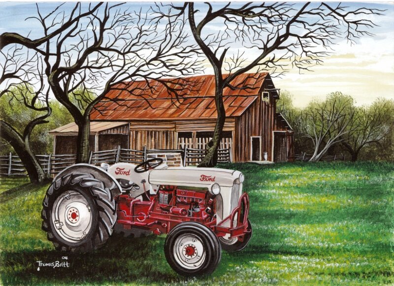 Tractor in a farmyard