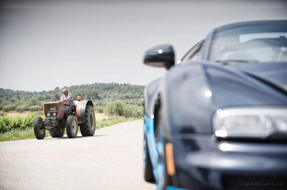 Tractor on a country road