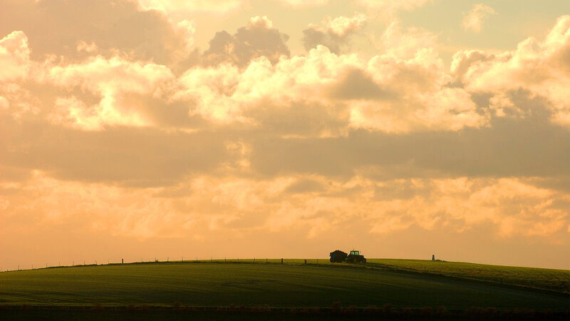 Tractor on a Hill — Green, Dramatic