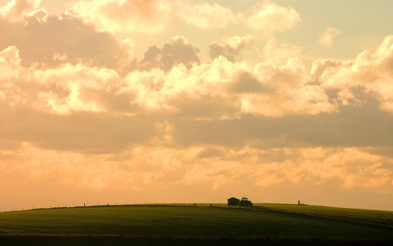 Tractor on a Hill — Orange