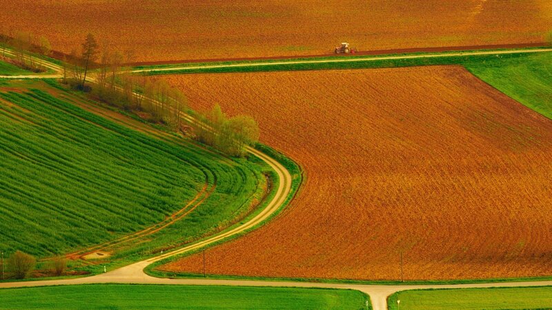 Tractor on a rural road