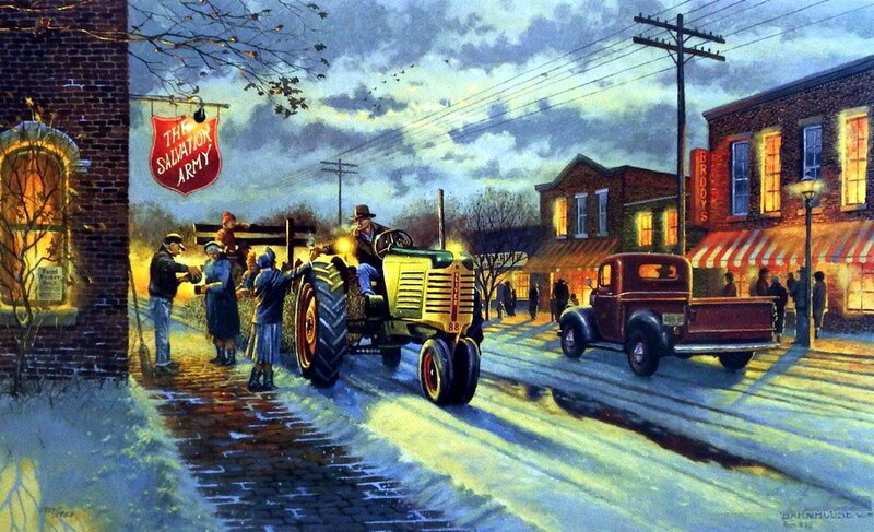 Tractor on Snowy Street