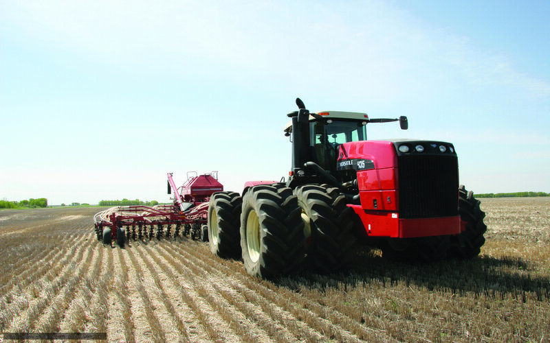 tractor plowing a field