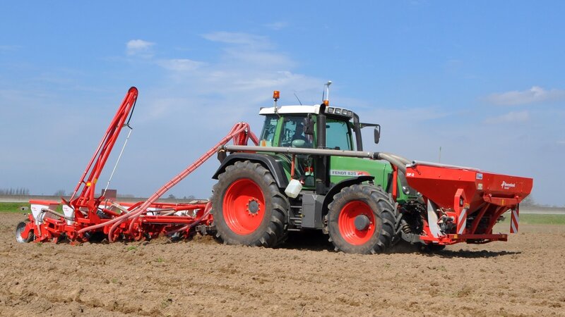 Tractor Pulling Seeder