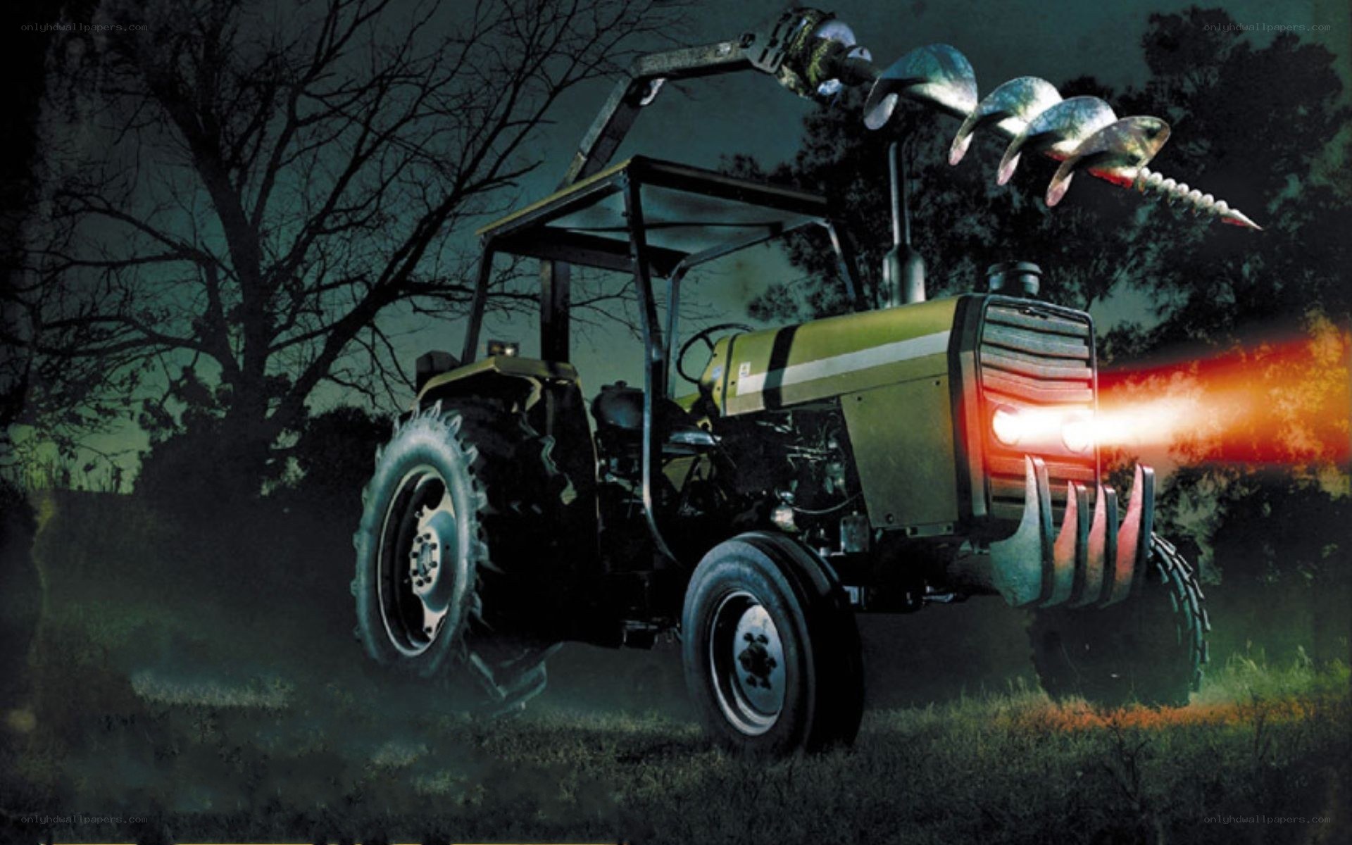 Tractor with drill attachment