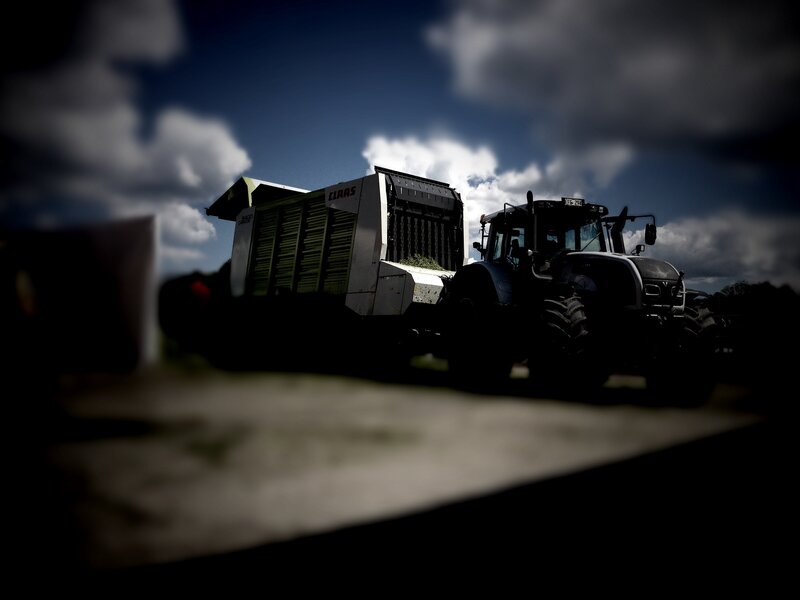 Tractor with Harvester