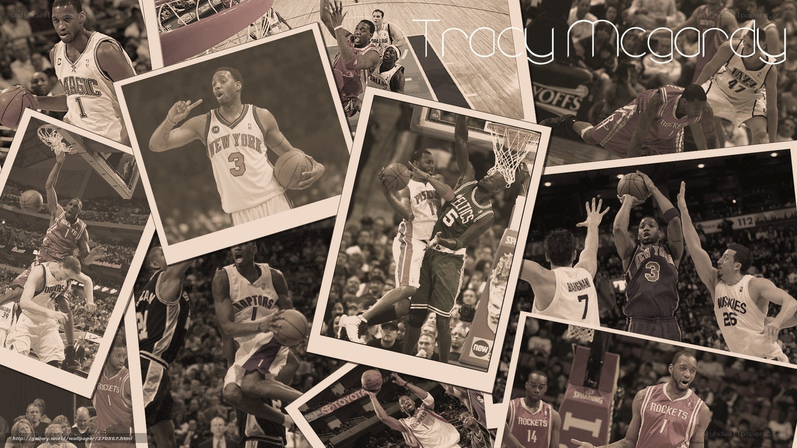Tracy McGrady basketball collage