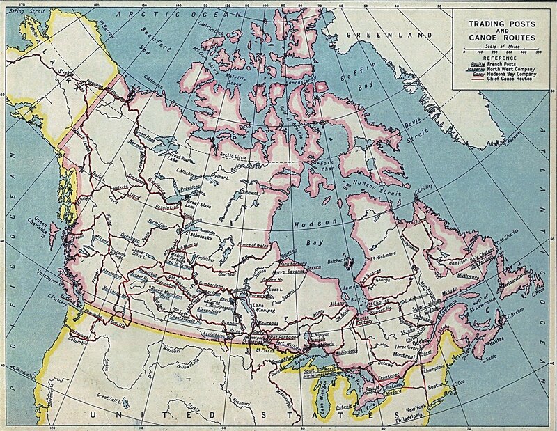 Trading Posts and Canoe Routes in Canada