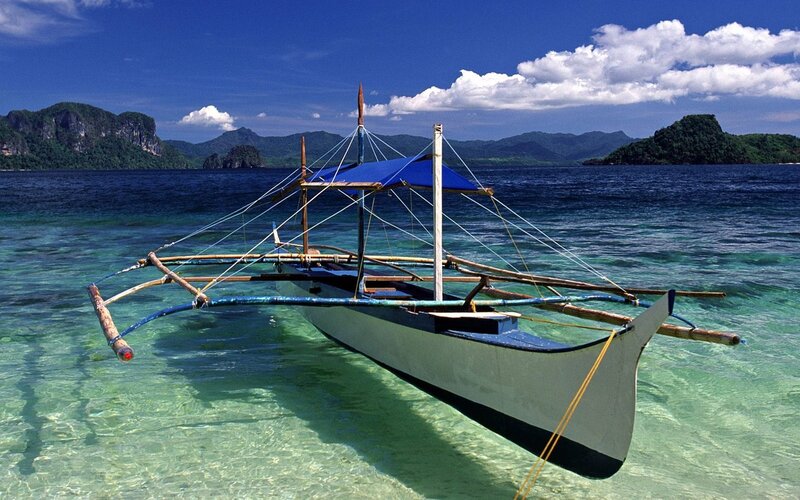 Traditional boat in tropical waters