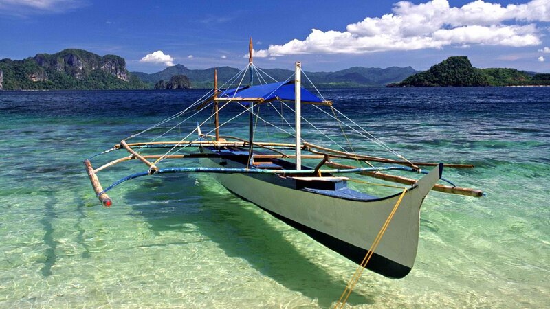 Traditional boat in tropical waters