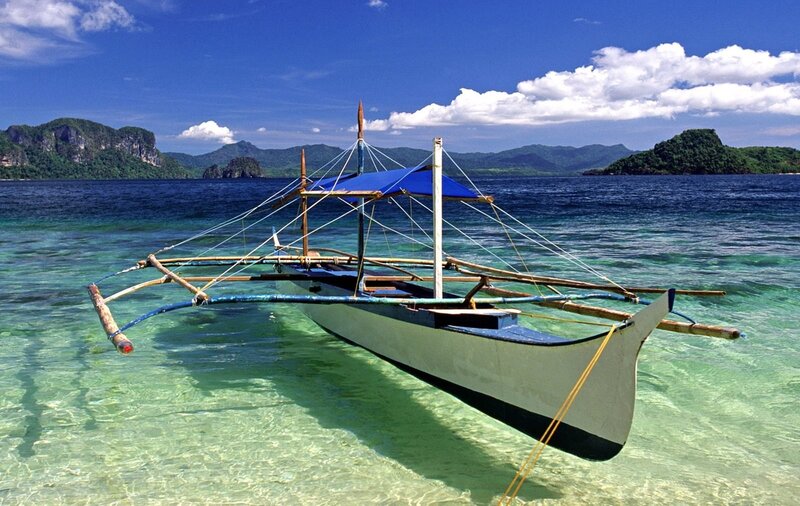 Traditional boat in tropical waters