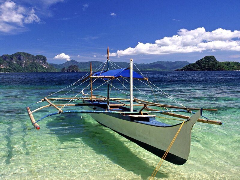 Traditional boat in tropical waters