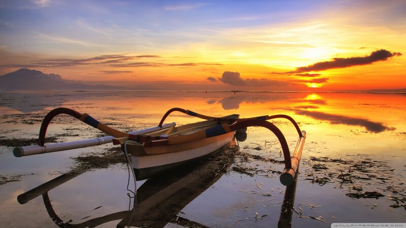 Traditional Boat on Beach — Orange