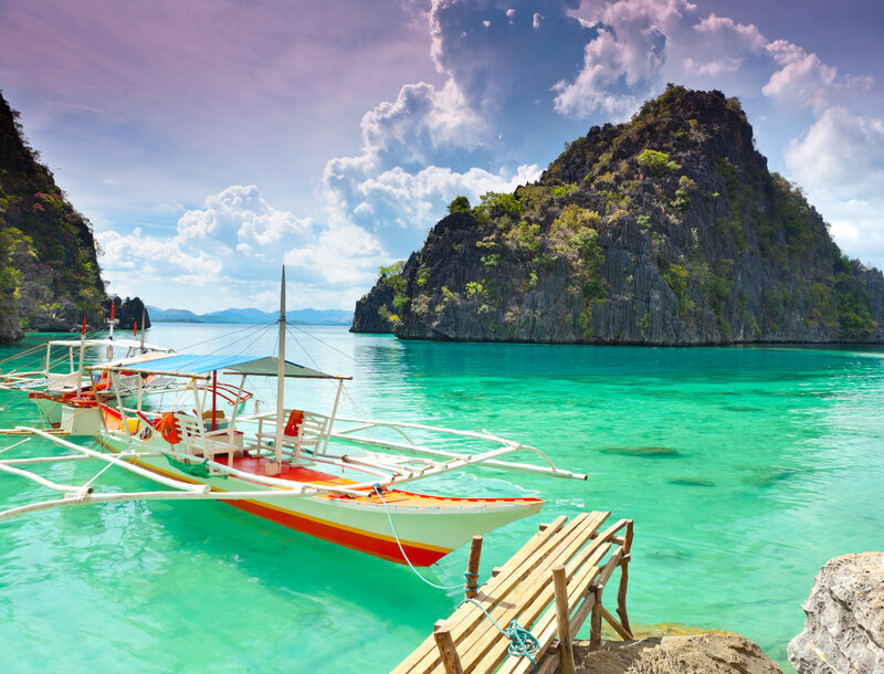 Traditional Boats in Turquoise Water