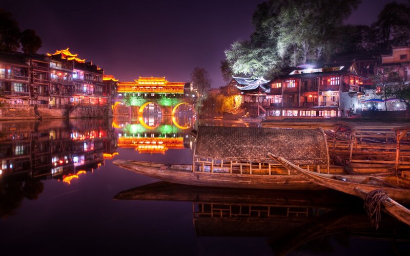 Traditional Boats on River