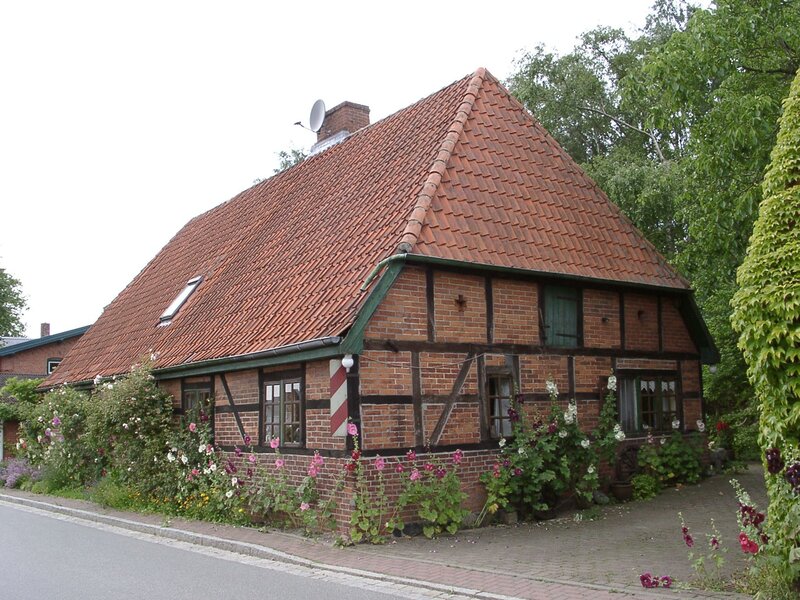 Traditional brick house with garden