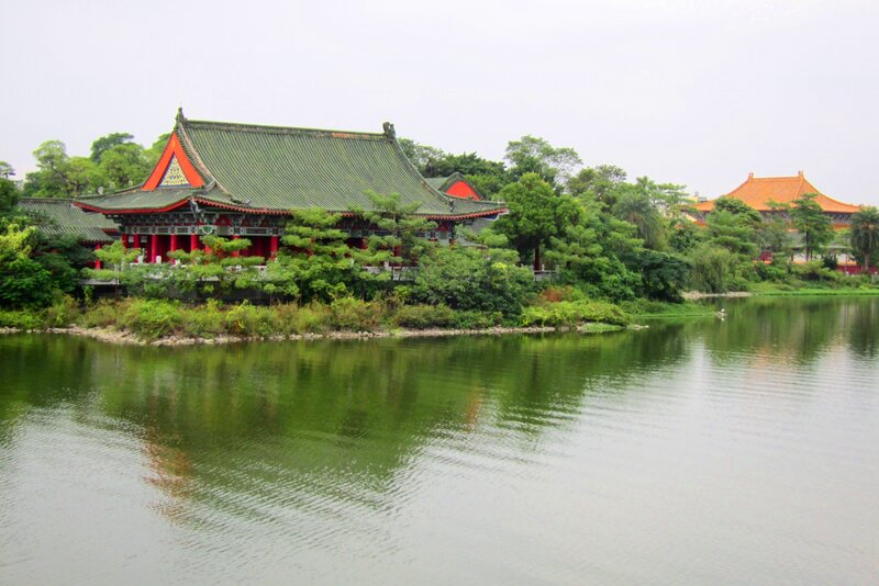 Traditional Building by Lake