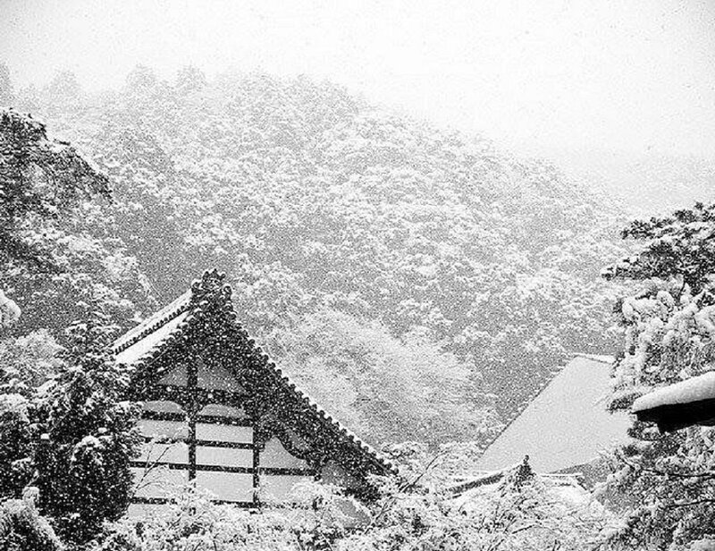 Traditional Building in Snow