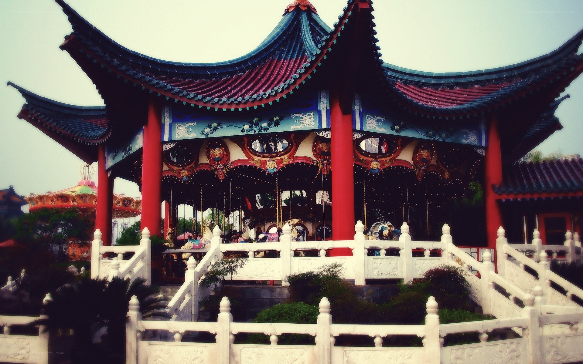 Traditional carousel pavilion
