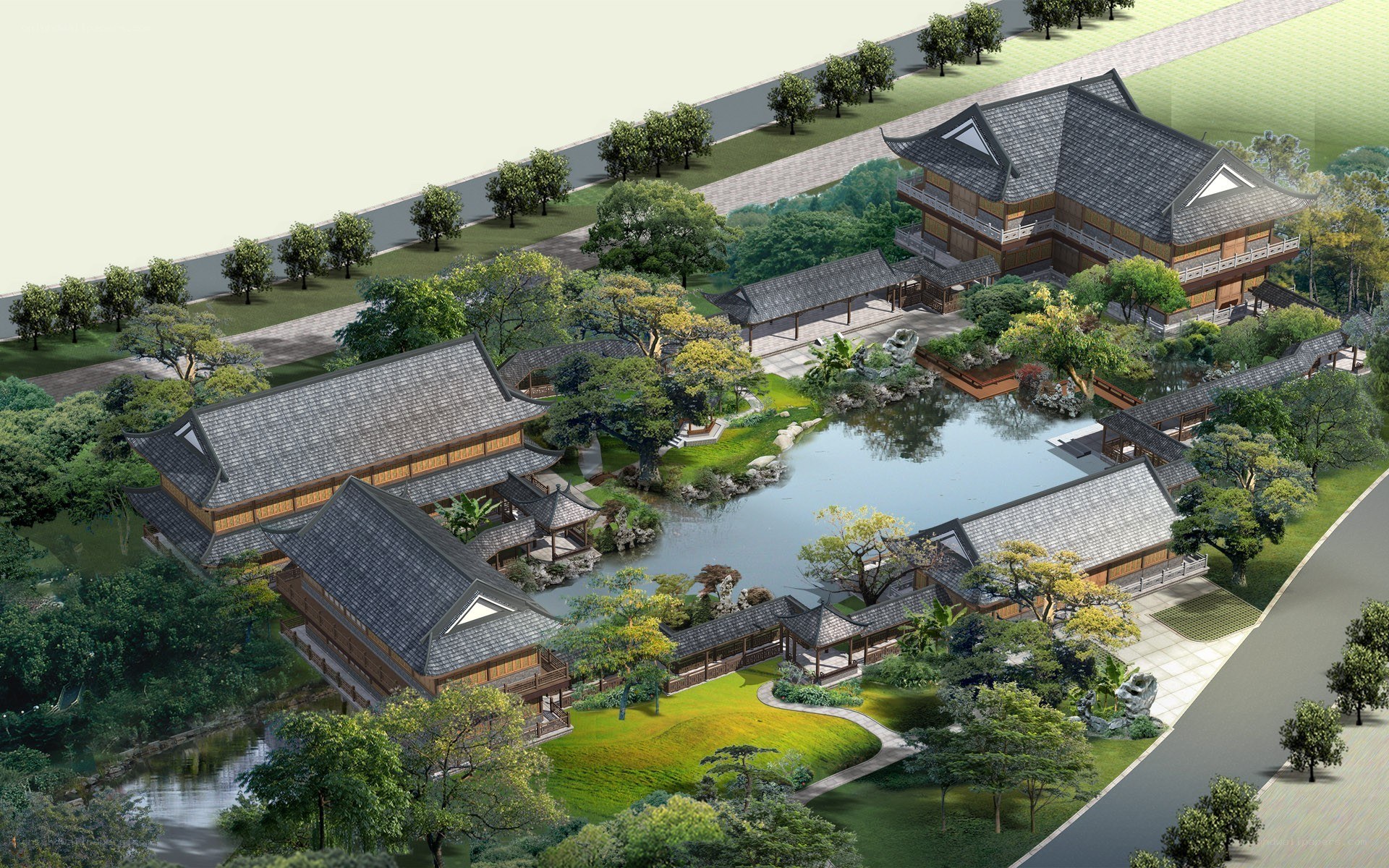 Traditional Chinese garden complex